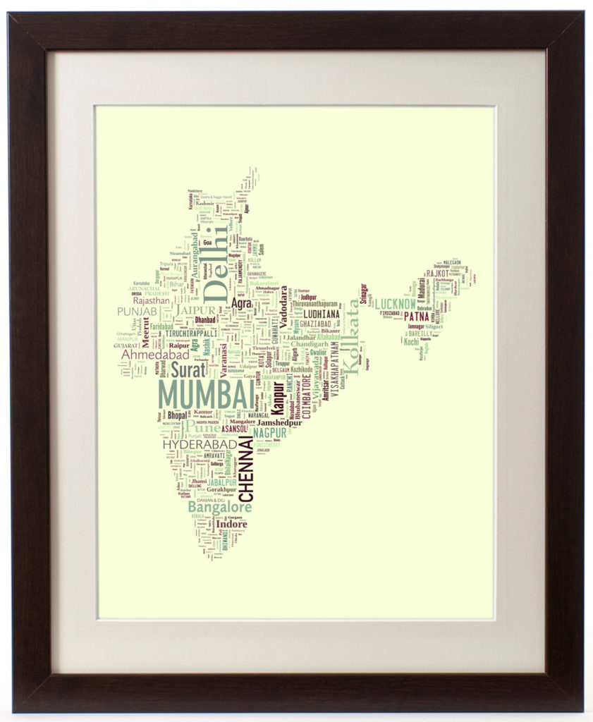 India Typography Map