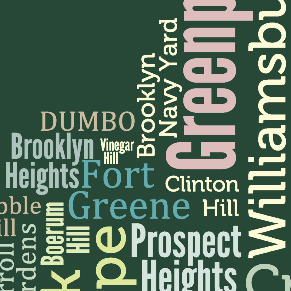 Brooklyn Typography Map Art Print